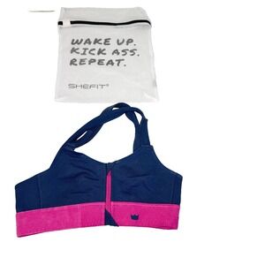 SHEFIT FLEX Small Sports Bra Black Supportive Fitness Activewear Medium Impact